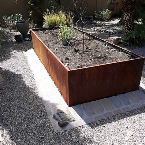 rectangular corten steel planters